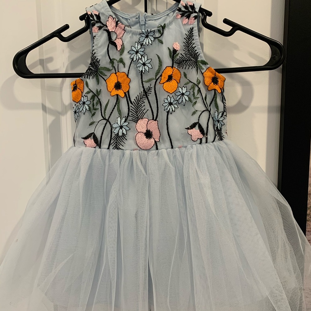 Beautiful blue floral toddler dress